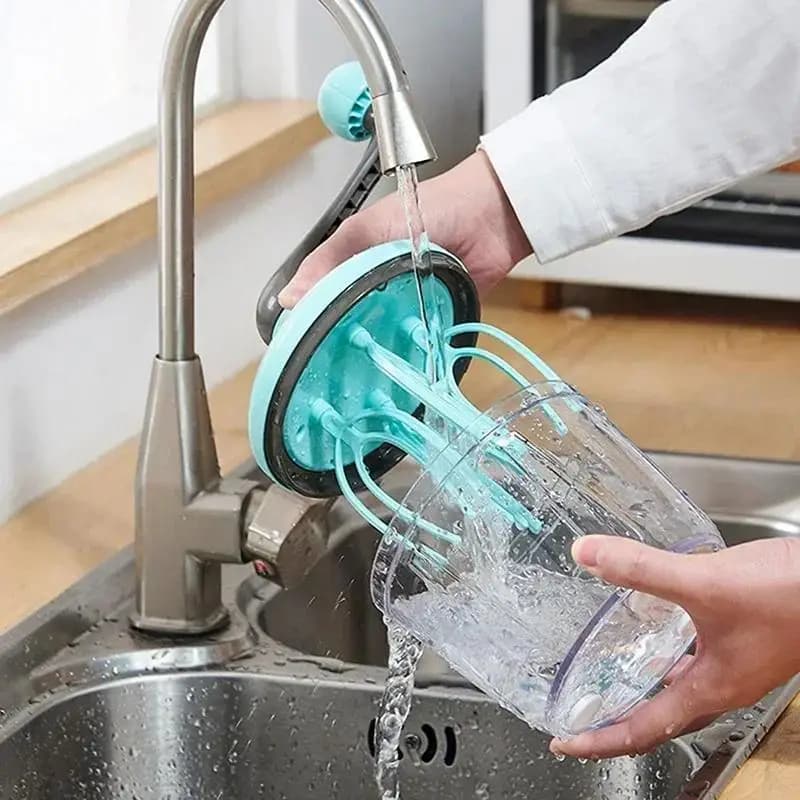 Silicone Egg Beater Manual Mixer Self-Rotating Kitchen Cooking Tool — image 3