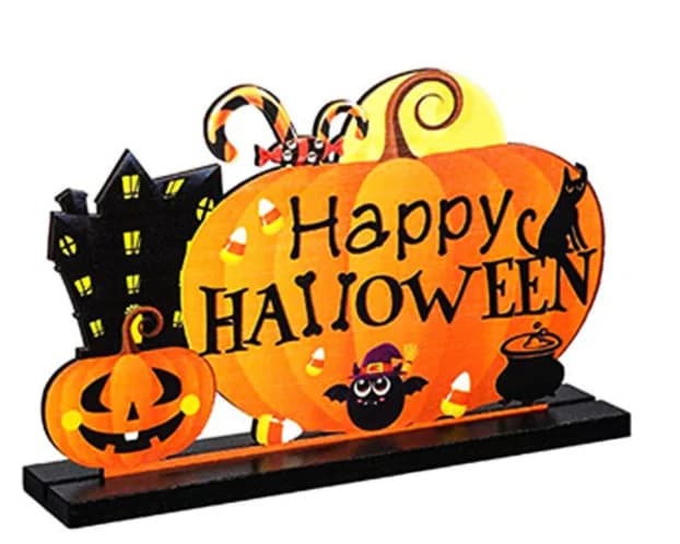 Halloween Wooden Decorations Desktop Ornaments Set Trick or Treat Party Decor UK — image 7