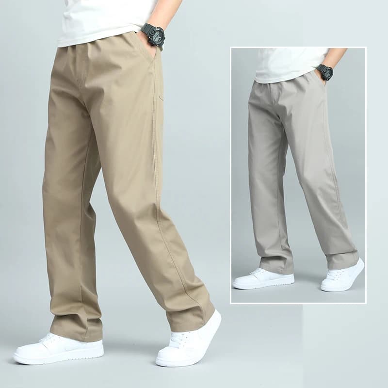 Men's Casual Cotton Trousers Loose Fit Straight Multi-Pocket Plus Size — image 3