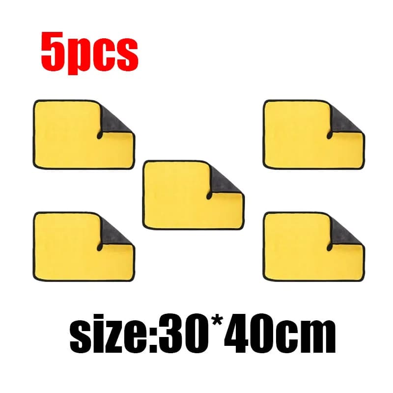 5 Pcs Microfibre Car Wash Towels Ultra Absorbent Coral Fleece Cleaning Cloths — image 7