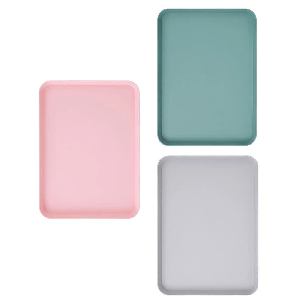 Plastic Serving Tray Flat Base Raised Sides Food Transport Tray 34x24cm — image 6