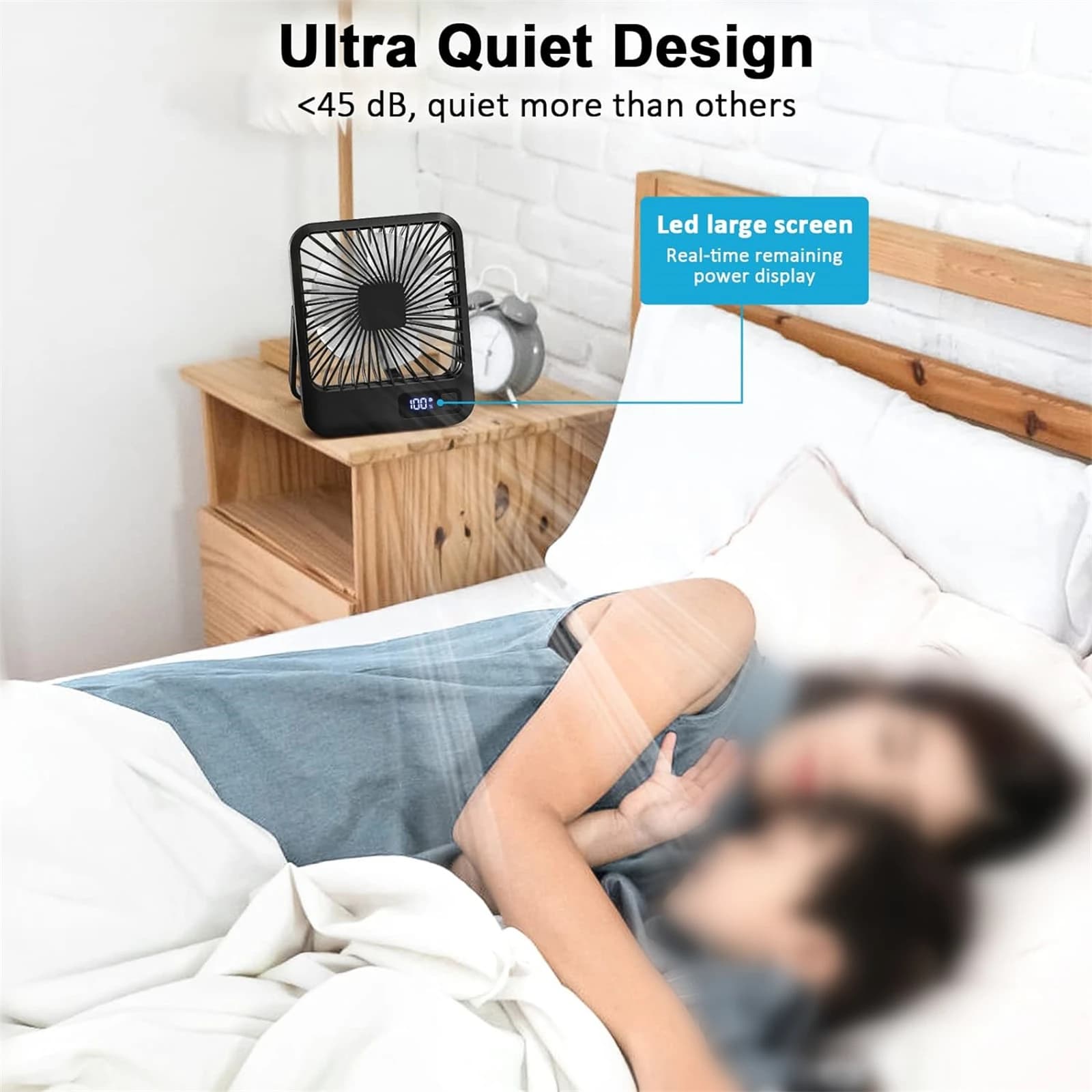Portable USB Rechargeable Desk Fan 180° Tilt Foldable Personal Cooling Fan — image 4