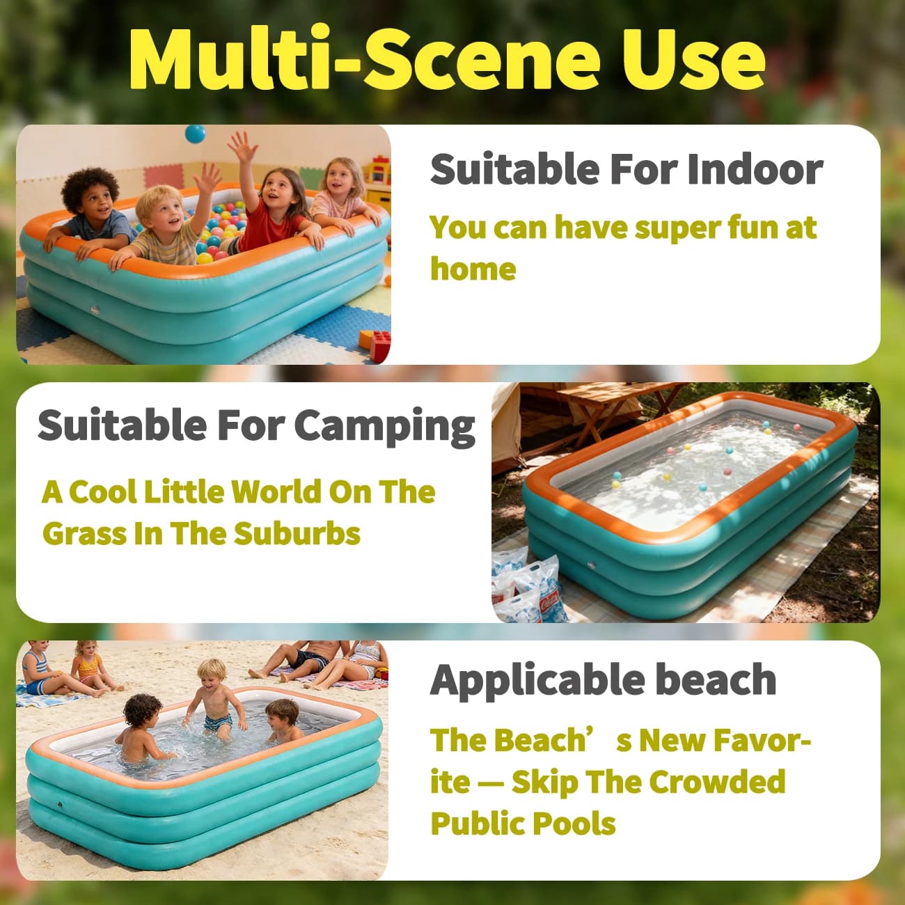Inflatable Swimming Pool Family Large Backyard Garden Party Durable — image 4