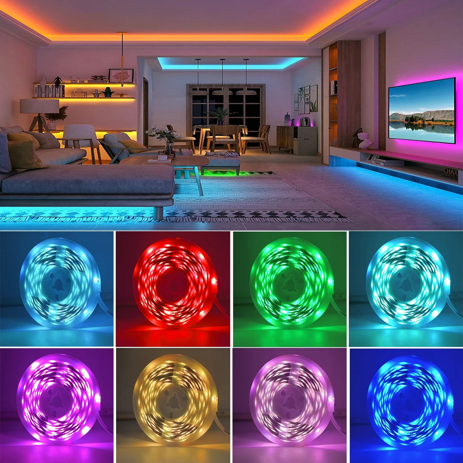 RGB LED Strip Lights 5m 10m 20m 30m APP Control Flexible Room Lighting — image 2