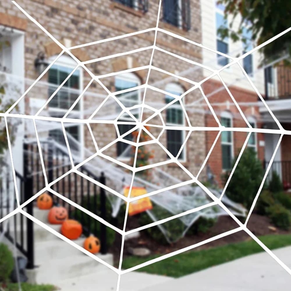 Halloween Giant Spider Web Black White Creepy Outdoor Yard Decoration Large