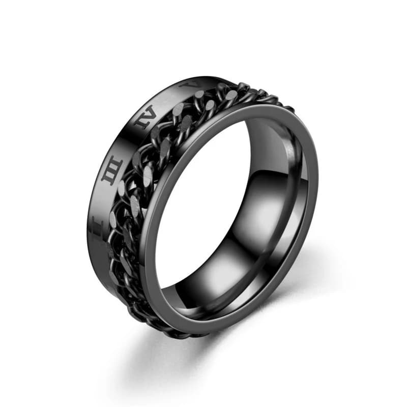 Rotating Stainless Steel Spinner Ring Anti-Anxiety Fidget Punk Couple Ring — image 23