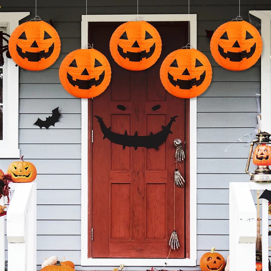 Halloween Pumpkin Lanterns Paper Decoration Hanging Ornament for Home UK — image 5