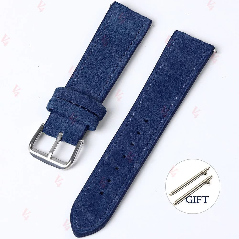 Watch Strap 18mm 19mm 20mm 22mm Suede Cowhide Handmade New Vintage Band Gray for — image 14