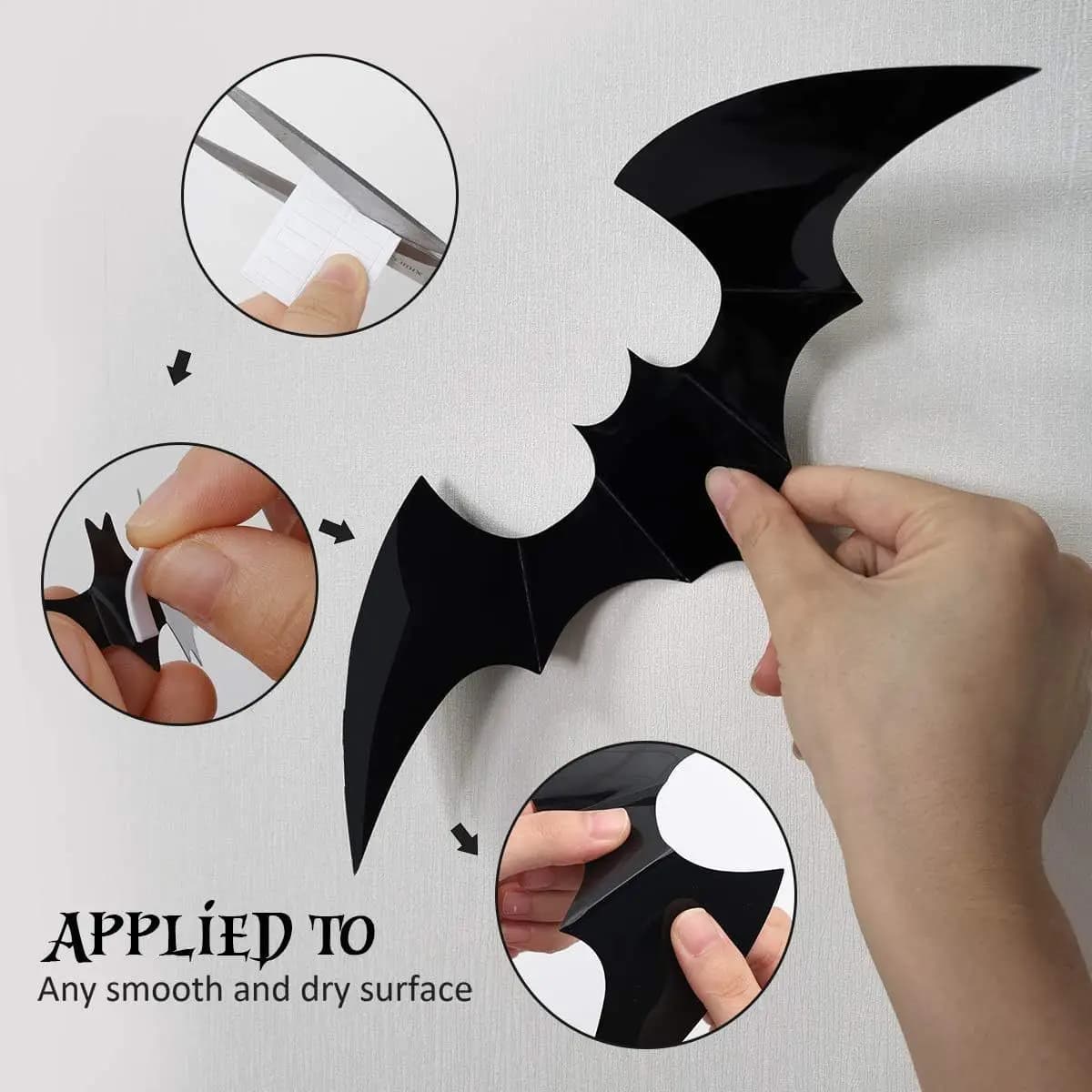 12 Pcs Halloween 3D Bat Wall Stickers Decoration Party Decor Furniture Yard — image 3