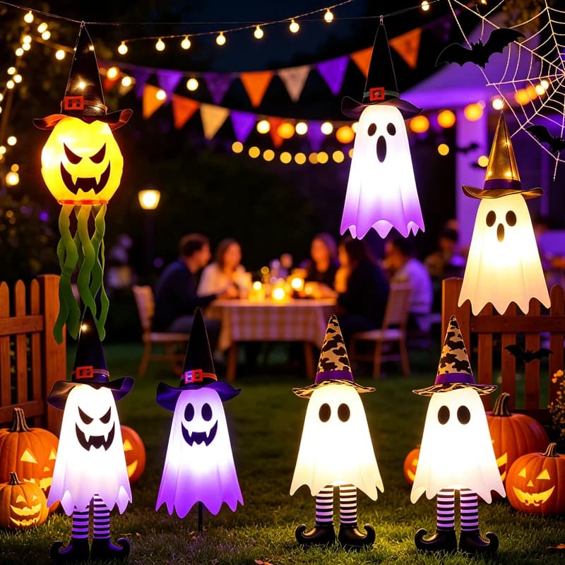 Halloween Ghost Decorations Lamp Glow in the Dark DIY Party Decor Home Yard