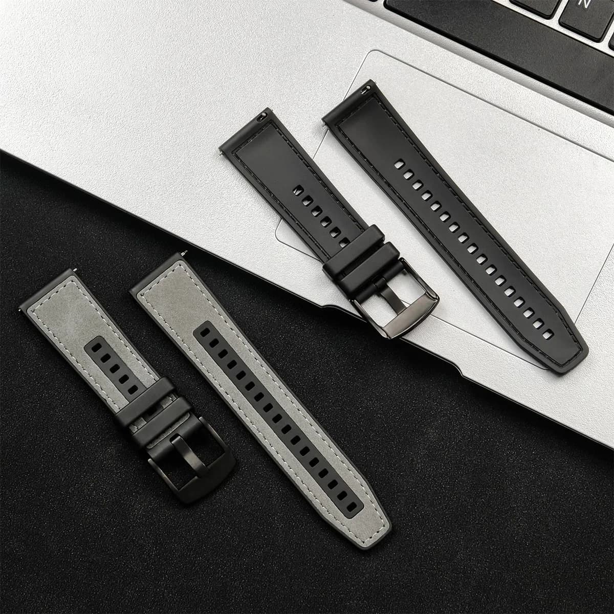 22mm Leather Silicone Watch Strap Replacement Bracelet Smartwatch — image 3
