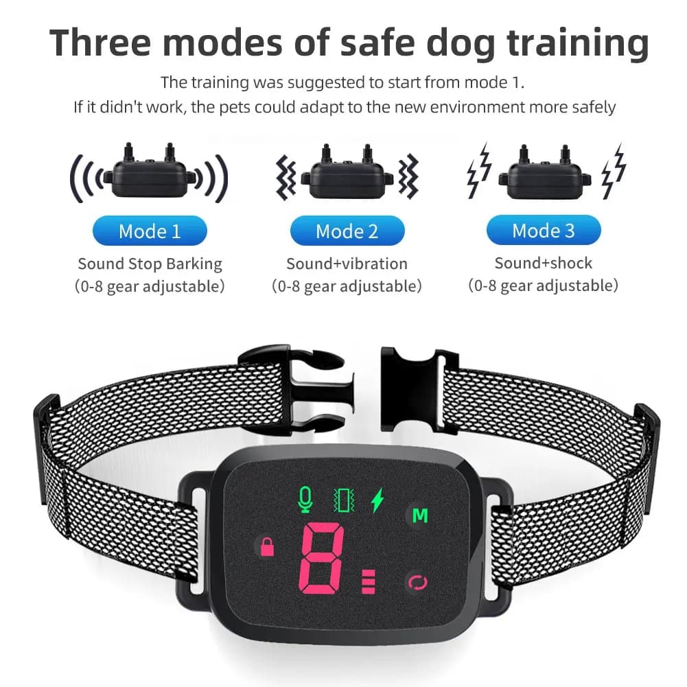 Smart Automatic Anti Barking Dog Collar HD Digital Display IP67 New Waterproof U — image 6