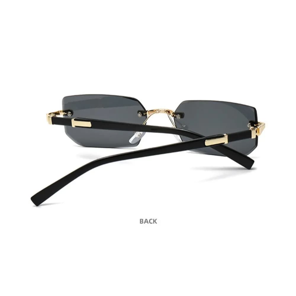 Rimless Cut Edge Rectangle Sunglasses Unisex Frameless New Eyewear Designer Y2k — image 3