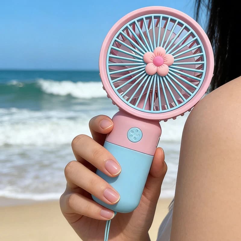 USB Rechargeable Portable Handheld Fan Dual Purpose Hand & Desktop Summer Fan — image 4