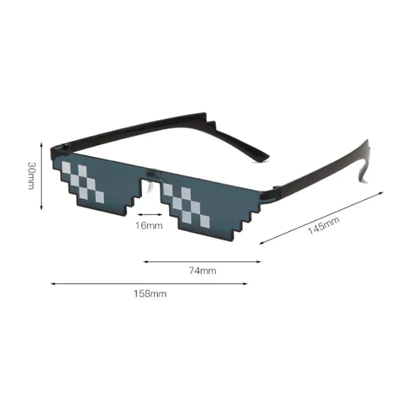 Mosaic Sunglasses Pixel Black Retro Gamer Robot Party Vintage for Men — image 6