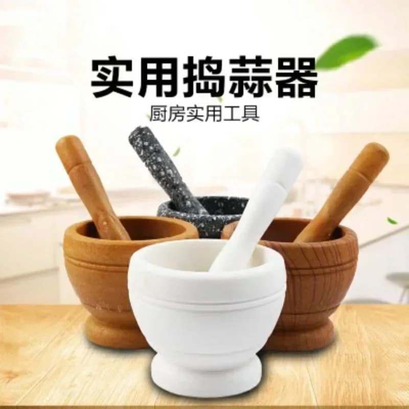 Resin Mortar and Pestle Set Spice Grinder Crusher Bowl Small Kitchen Tool — image 5