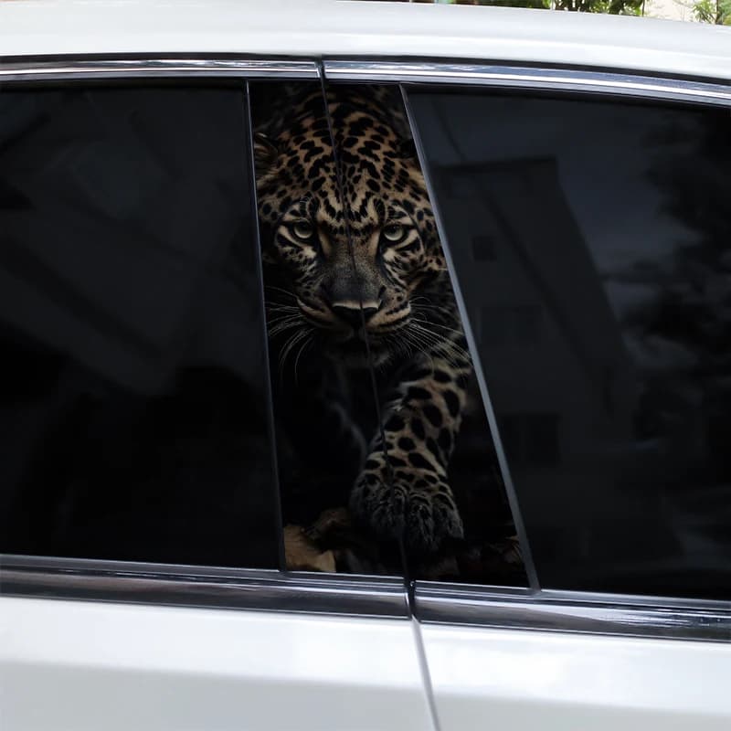 Leopard Car B-Pillar Waterproof Sticker DIY Door Styling Decal New 2pcs Animal U — image 10