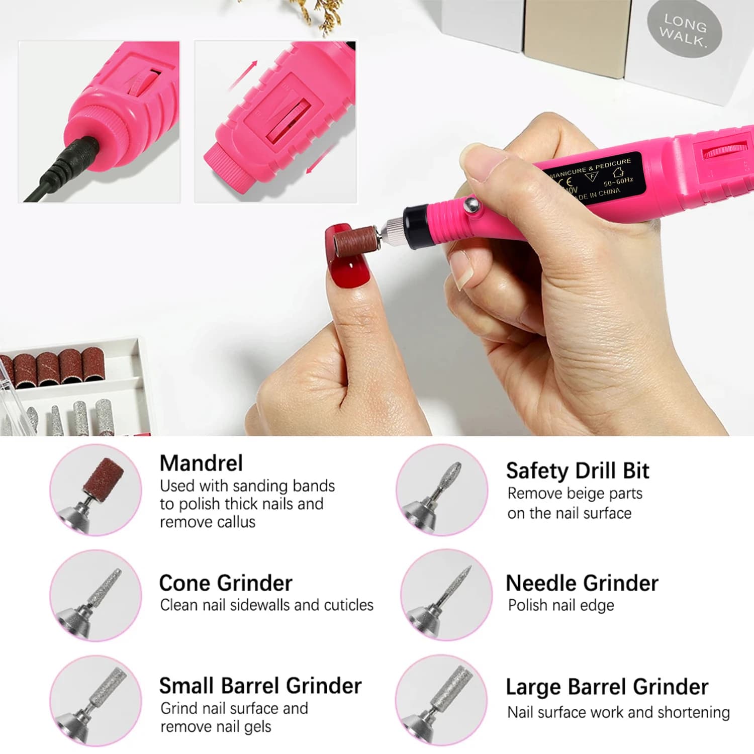 Electric Nail Sander Drill Machine Grinding Equipment Milling Cutter New Set For — image 4