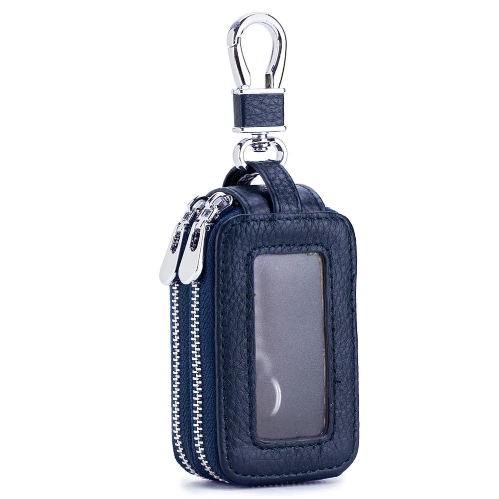 Genuine Leather Car Key Wallet Zipper Key Organiser Case Unisex — image 12