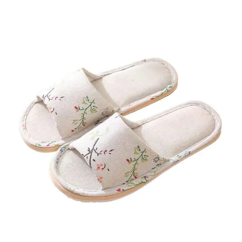 Women's Home Slippers Breathable Linen Lightweight Indoor Slip On Shoes — image 8