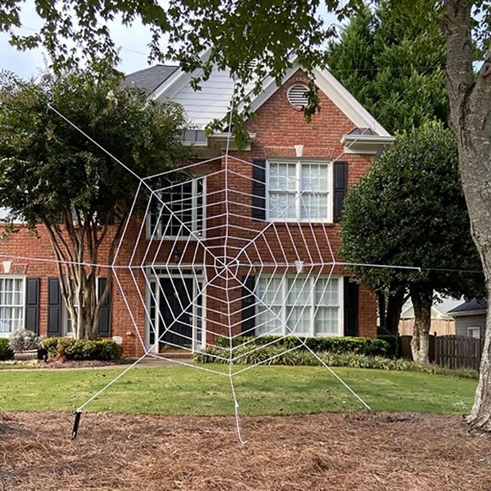Halloween Giant Spider Web Black White Creepy Outdoor Yard Decoration Large — image 2