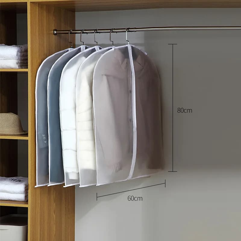 Clothes Hanging Dust Cover Wedding Dress Suit Coat Storage Bag with Zipper — image 7