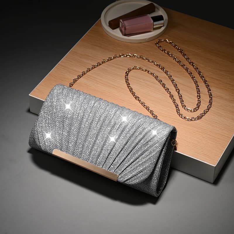 Luxury Wedding Envelope Clutch Bag Evening Shiny Bridal Party New Bags Chic for — image 4