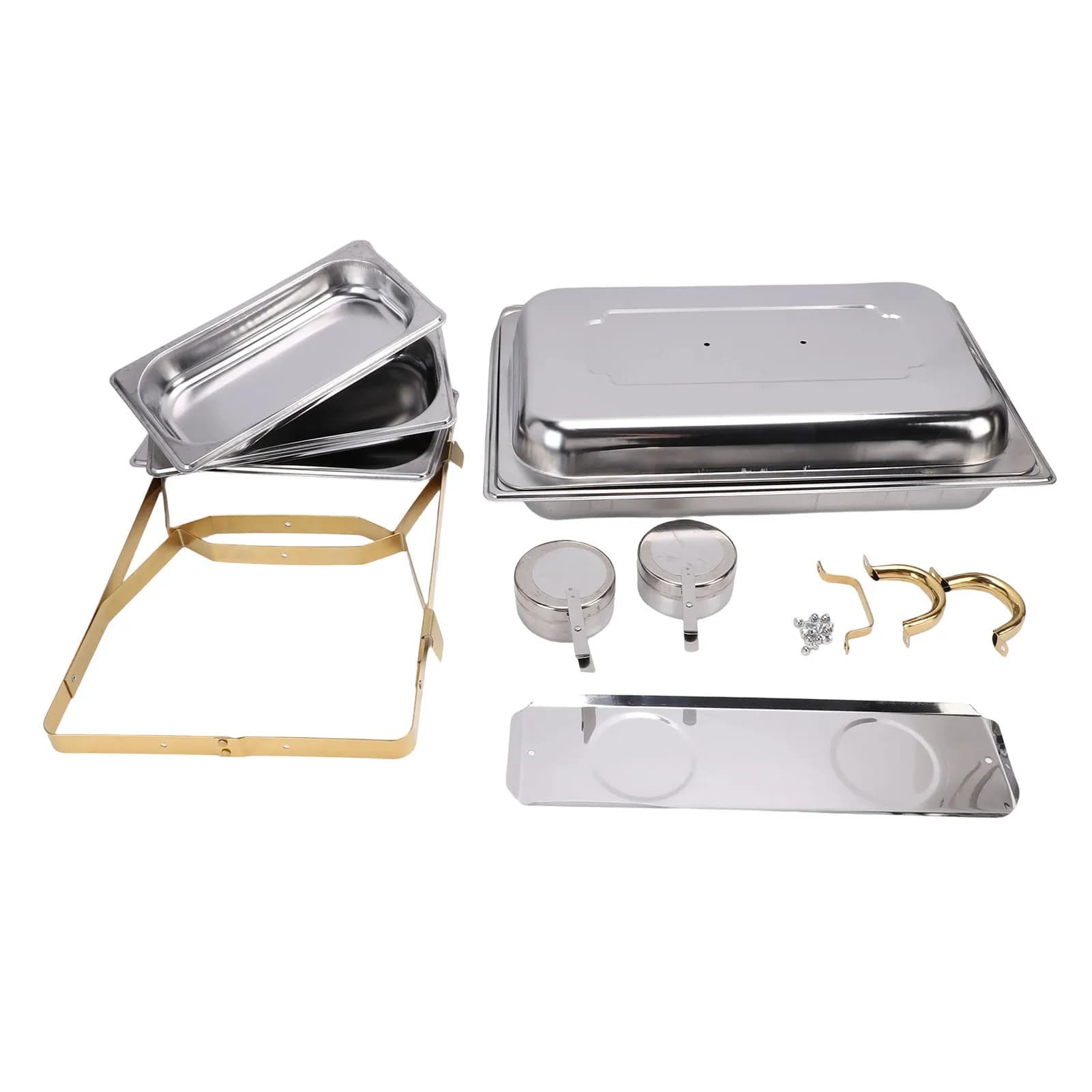 Stainless Steel Catering Chafer 3 Compartment Buffet Food Warmer New Rectangle U — image 8