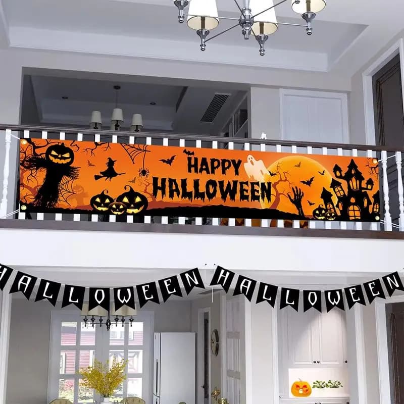 Halloween Fence Banner Pumpkin Scarecrow Ghost Outdoor Yard Decor — image 4