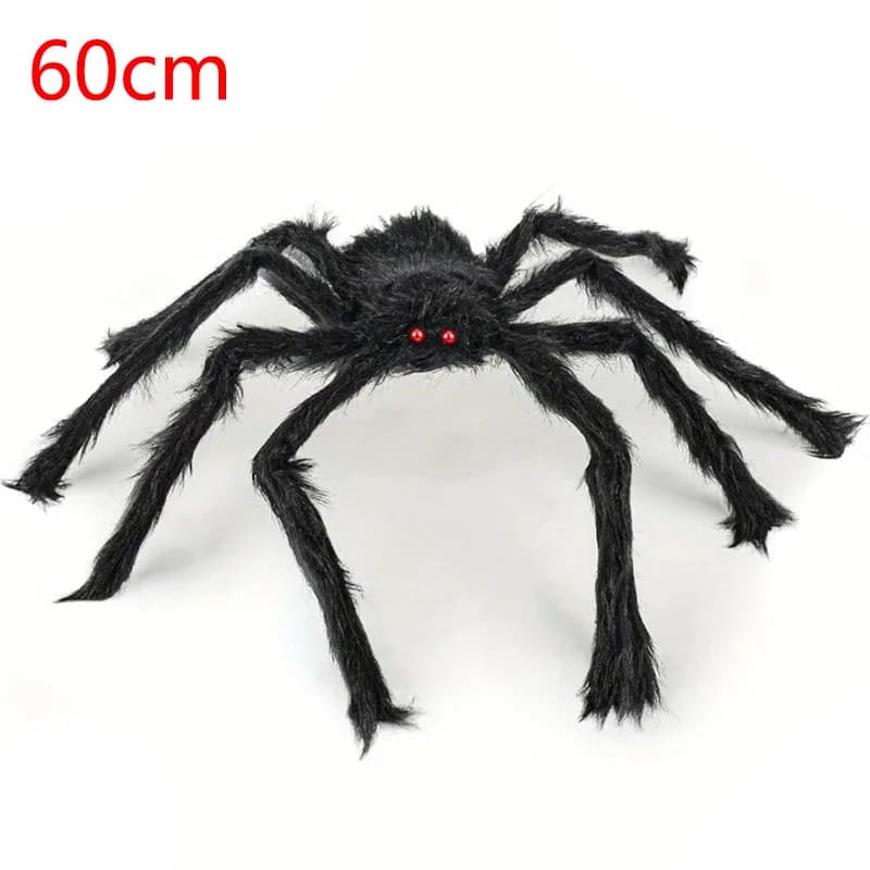 Giant Plush Black Spider 47 Inch Halloween Decoration Web Party Realistic — image 8