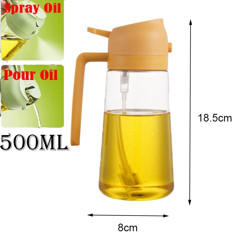 Oil Sprayer Bottle 500ml Kitchen Spray Dispenser BBQ Baking New 2in1 Plastic for — image 22