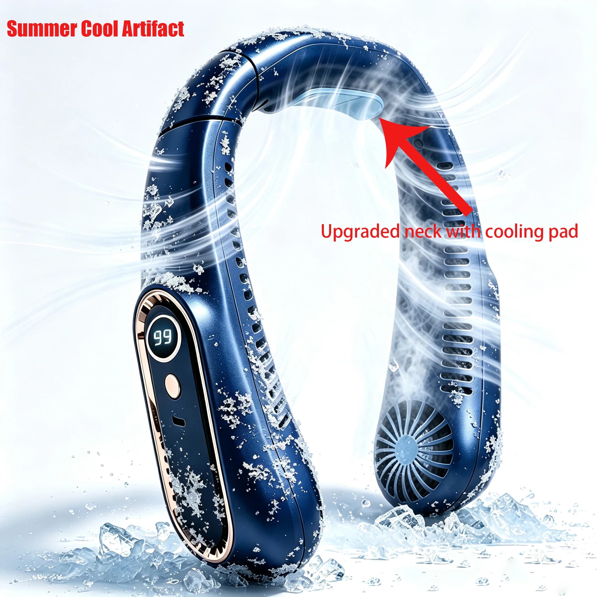 Portable Mini Hanging Neck Fan Bladeless USB Rechargeable Summer Neckband Fan — image 17