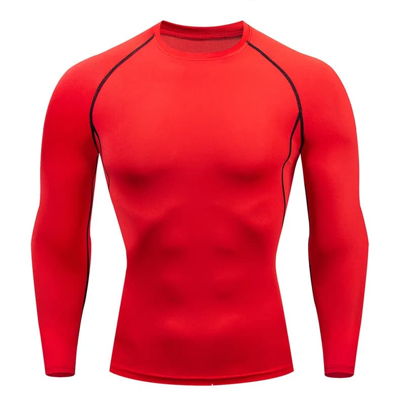 Compression Running Shirt Men Quick Dry Long Sleeve Gym Fitness New Sportswear U — image 8
