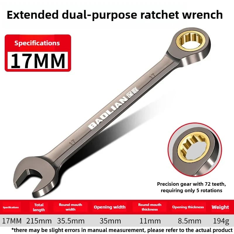 Adjustable Torx Wrench 8-22mm Ratchet Spanner for Bicycle Motorcycle Car — image 19