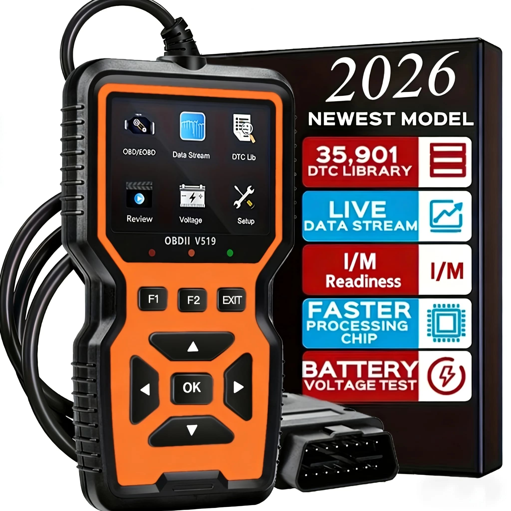 OBD2 Scanner Diagnostic Tool Car Code Reader Battery Voltage Tester V519 UK — image 10