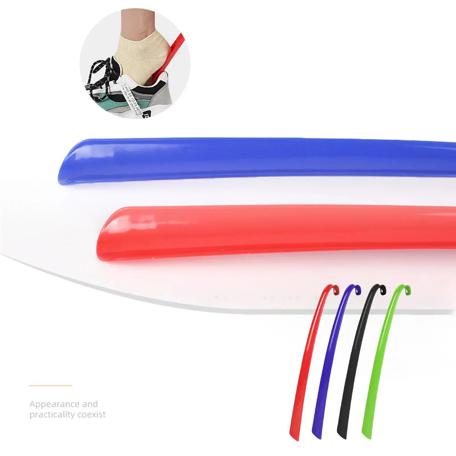 Plastic Extra Long Shoehorn Lazy Shoe Lifter Helper for Hotel & Household — image 2