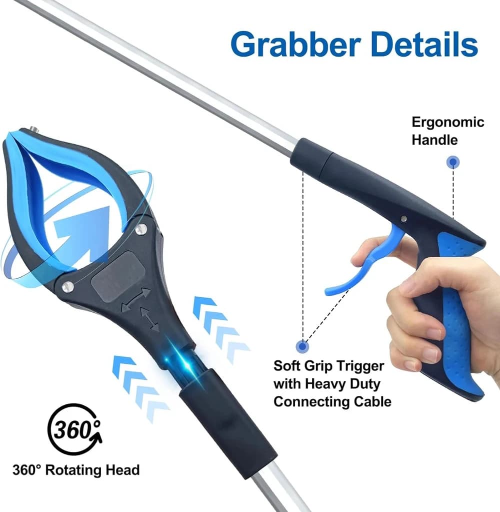 Garbage Picker Gripper 32 Inch 360 Rotating Clip Heavy Duty New With Lightweight — image 3