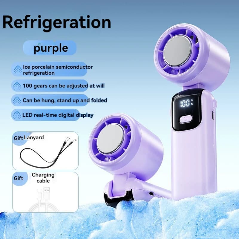 Portable Handheld Fan with Ice Pack Folding Neck Fan Outdoor Cooling — image 5