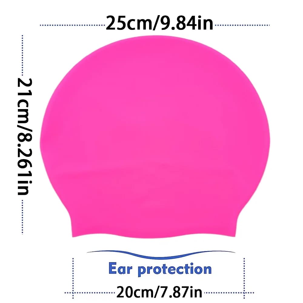 Extra Large Silicone Swimming Cap Soft Adult Swim Hat for Long Hair Braids — image 10