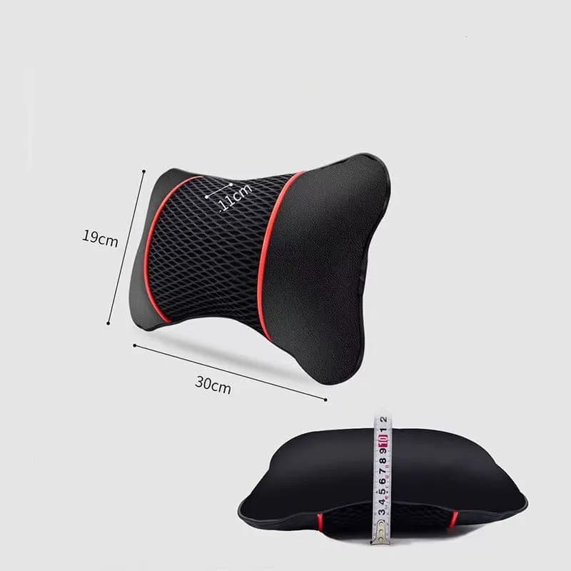 Car Seat Headrest Neck Pillow Memory Foam PU Leather Support Cushion New Double — image 5