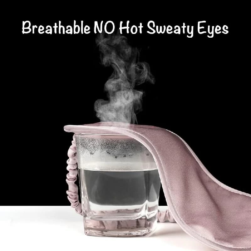 Silk Sleep Mask Eye Cover Blackout Breathable Travel Nap New 2pcs Masks Double U — image 4