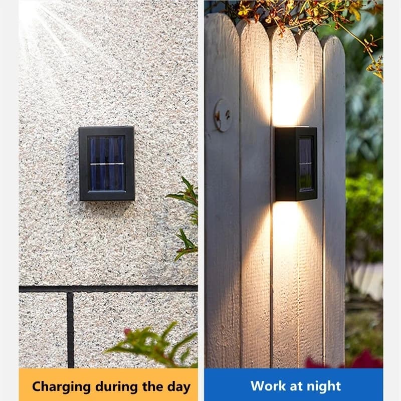 Solar Wall Light Waterproof Up Down Outdoor Garden Yard Stairs Lamp — image 4