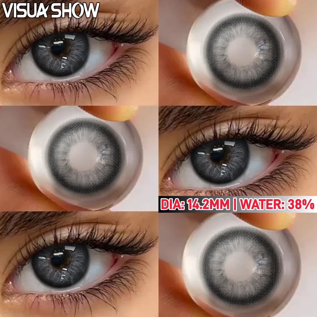 Black Contact Lenses Cosmetic Colour Contacts 2 Pcs Yearly Use — image 7