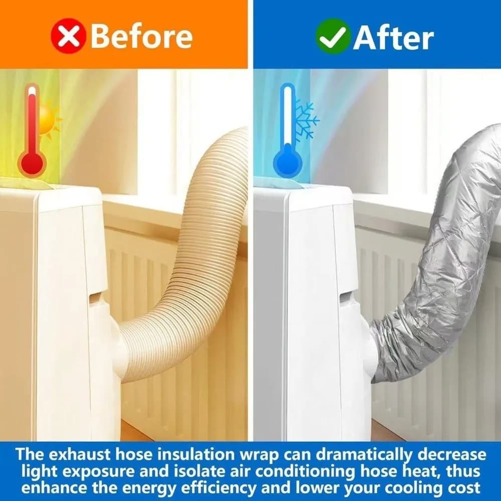 Air Conditioner Hose Cover Waterproof Insulation Heat Protection Adjustable — image 3