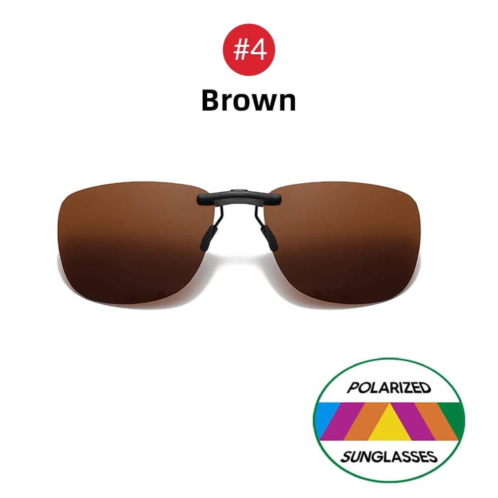 Clip On Sunglasses Polarised UV400 Anti Glare Night Vision Driving Square UK — image 9