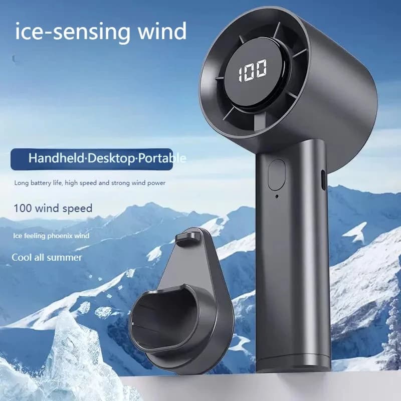Portable Mini Handheld Fan USB Rechargeable LED Desktop Fan 100 Speeds — image 2