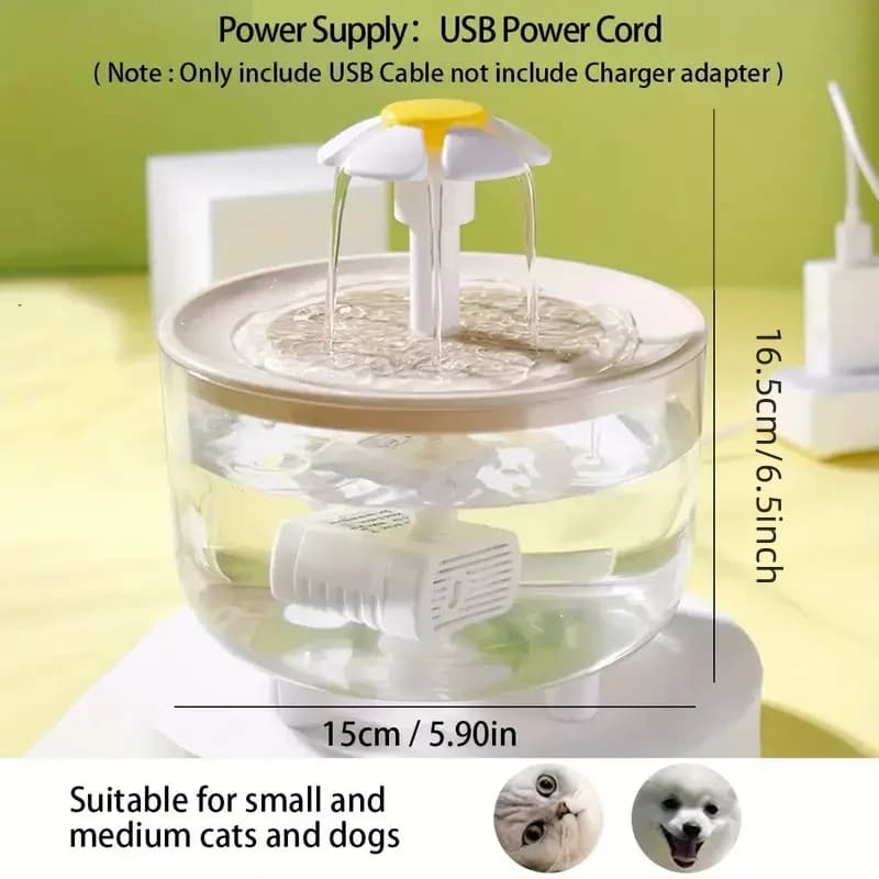 Pet Water Fountain 1.2L USB Electric Automatic Cat Drink Bowl Filter New Mute UK — image 5
