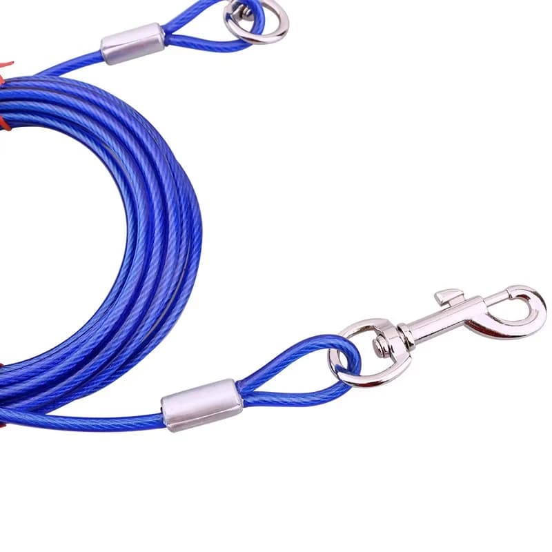 Double Dog Leash for Two Dogs Anti-Bite 3M Steel Wire Tie Out Cable Outdoor — image 4