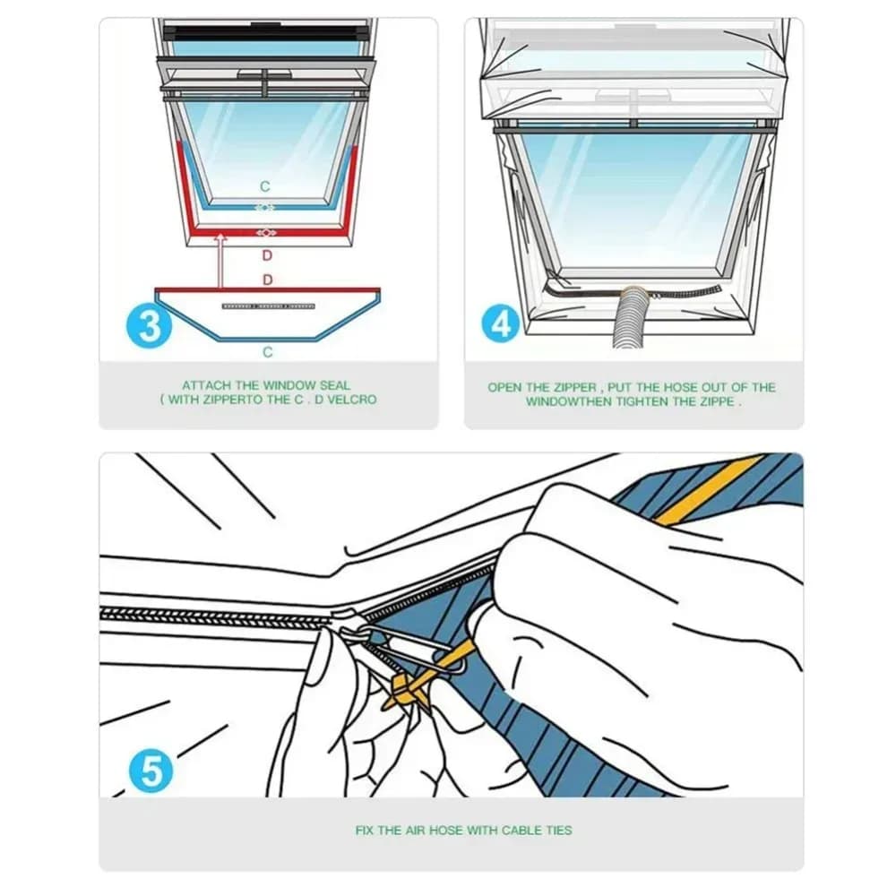 Waterproof Skylight Portable AC Seal Fabric Universal Vent Sealing Cloth for Air Conditioner — image 4