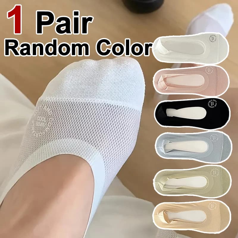 Women's Invisible Socks Breathable Mesh Thin No-Show with Silicone Grip Spring Summer — image 10